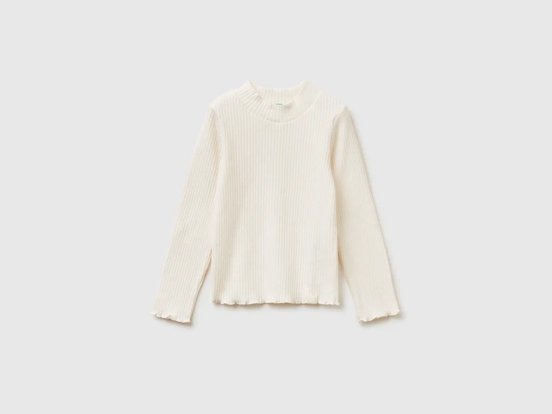 T-shirt lupetto in caldo misto cotone