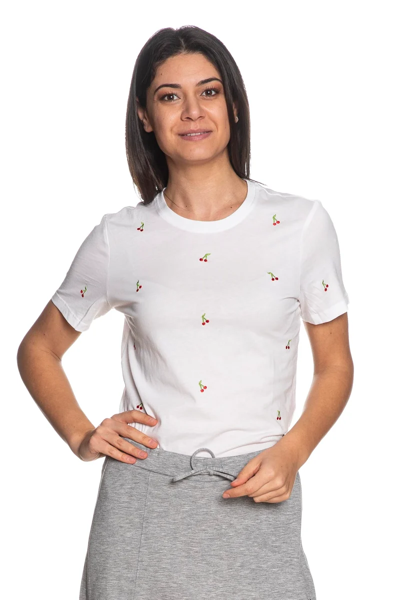 T Shirt Only Ketty Flowers Da Donna Bianca