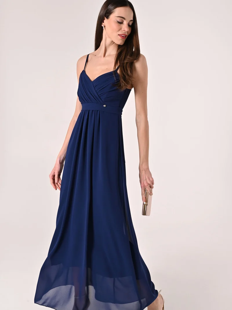 Abito taglio Impero in Georgette Blu