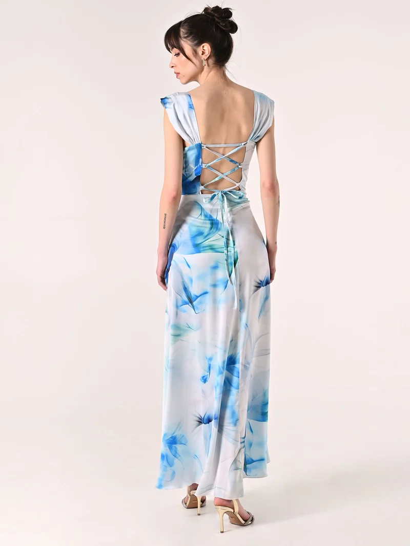 Abito stampa Floreale con Laccetti Bustier