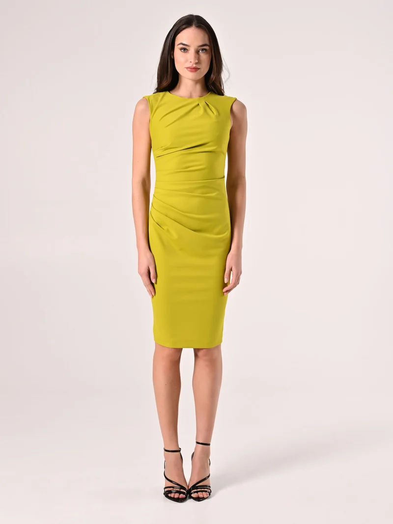 Tubino Lime in Punto Milano con Drappeggio