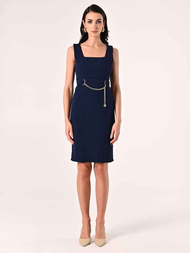 Tubino Blu in scuba Mano Crepe