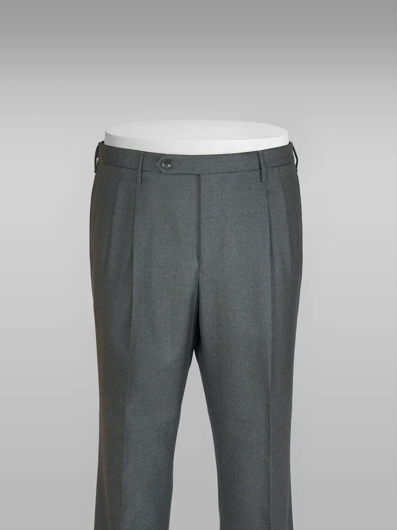 Como grey worsted wool trousers