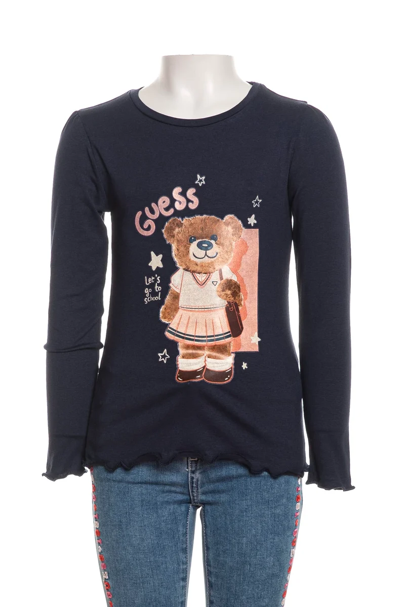 T Shirt Guess Teddy's Day Da Bambina Blu Navy