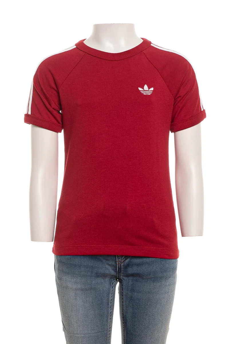 T Shirt Adidas Originals 3 Stripe Trefoil Tee Da Bambino Rossa