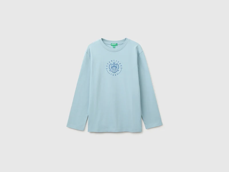 T-shirt con stampa e ricamo