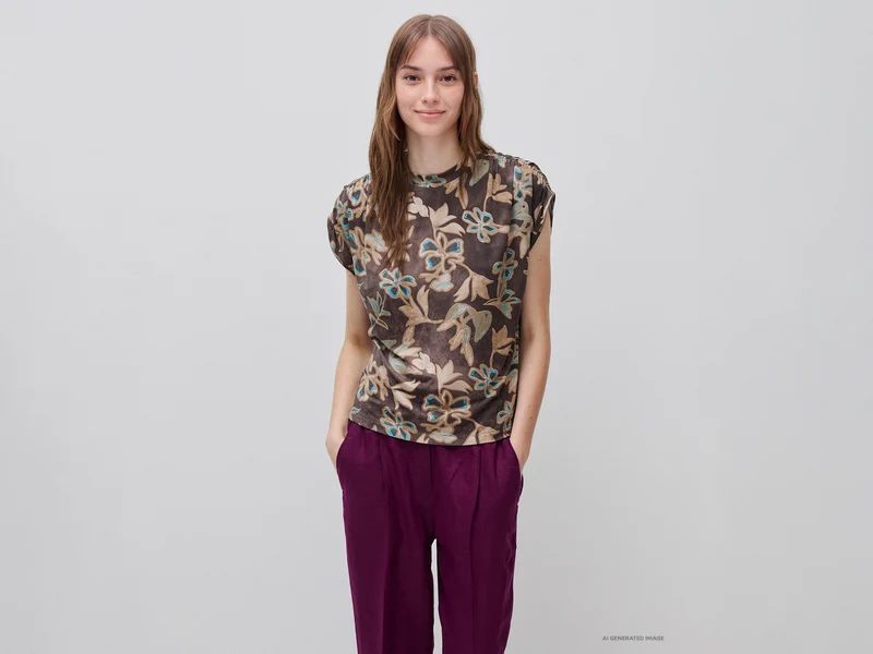 Top fluido con stampa floreale