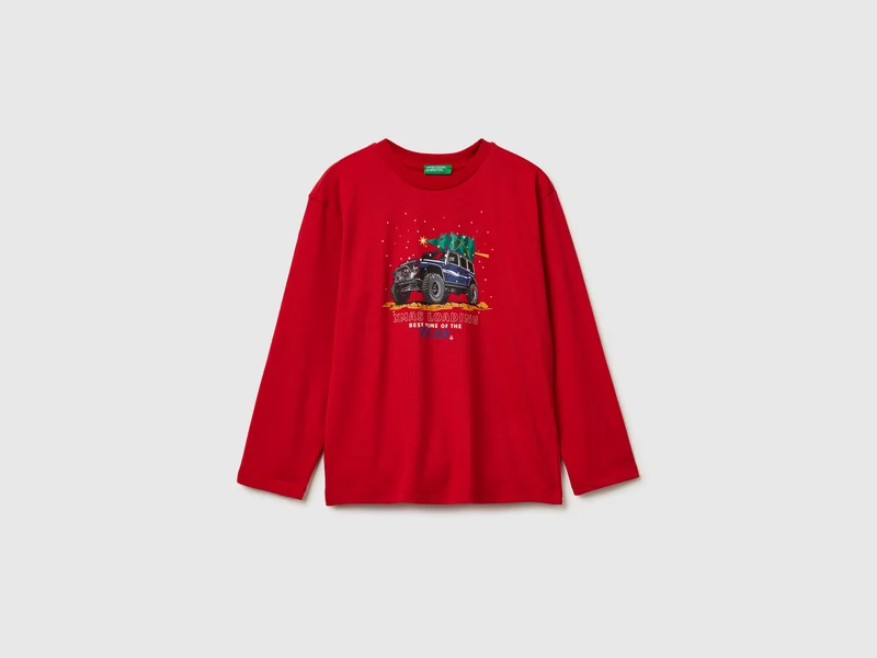 T-shirt con stampa in caldo cotone