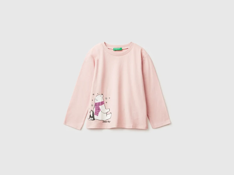 T-shirt con stampa glitter