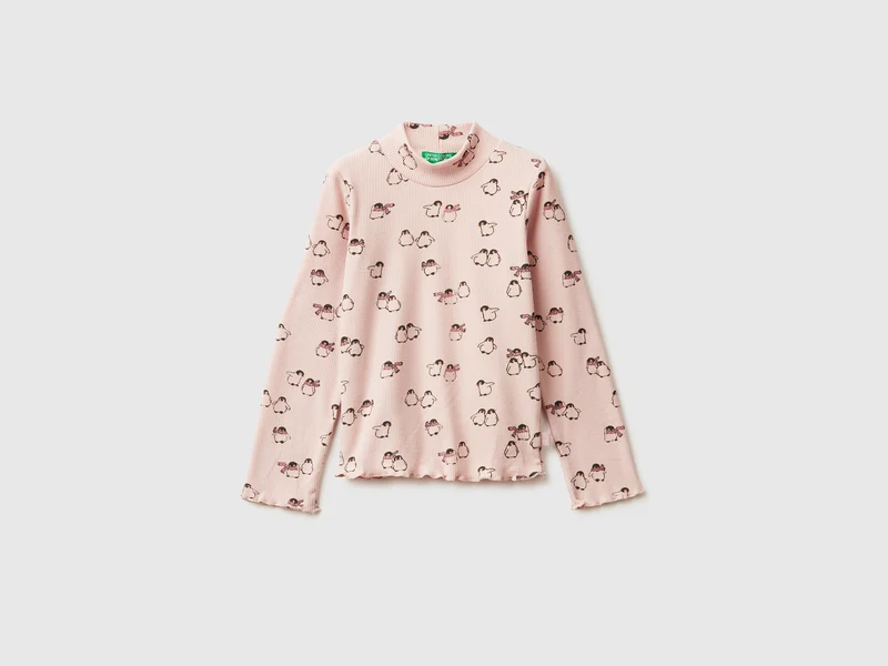 T-shirt slim fit con stampa pinguini