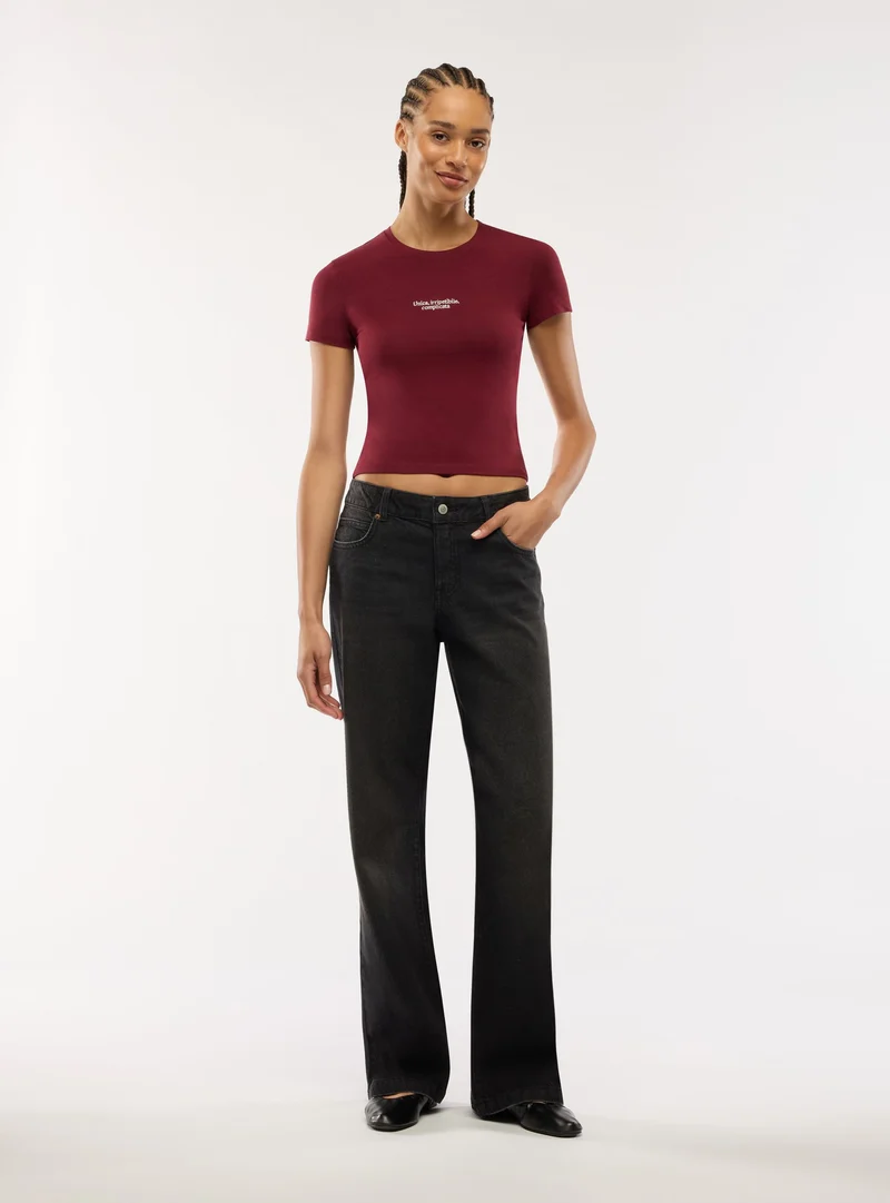 T-shirt slim con scritta