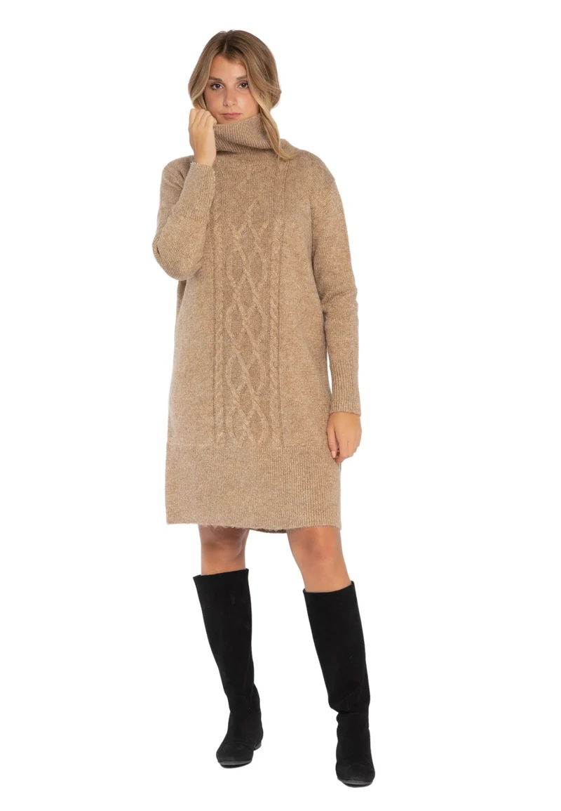 Abito in maglia con collo alto e trecce MARKUP MW560124