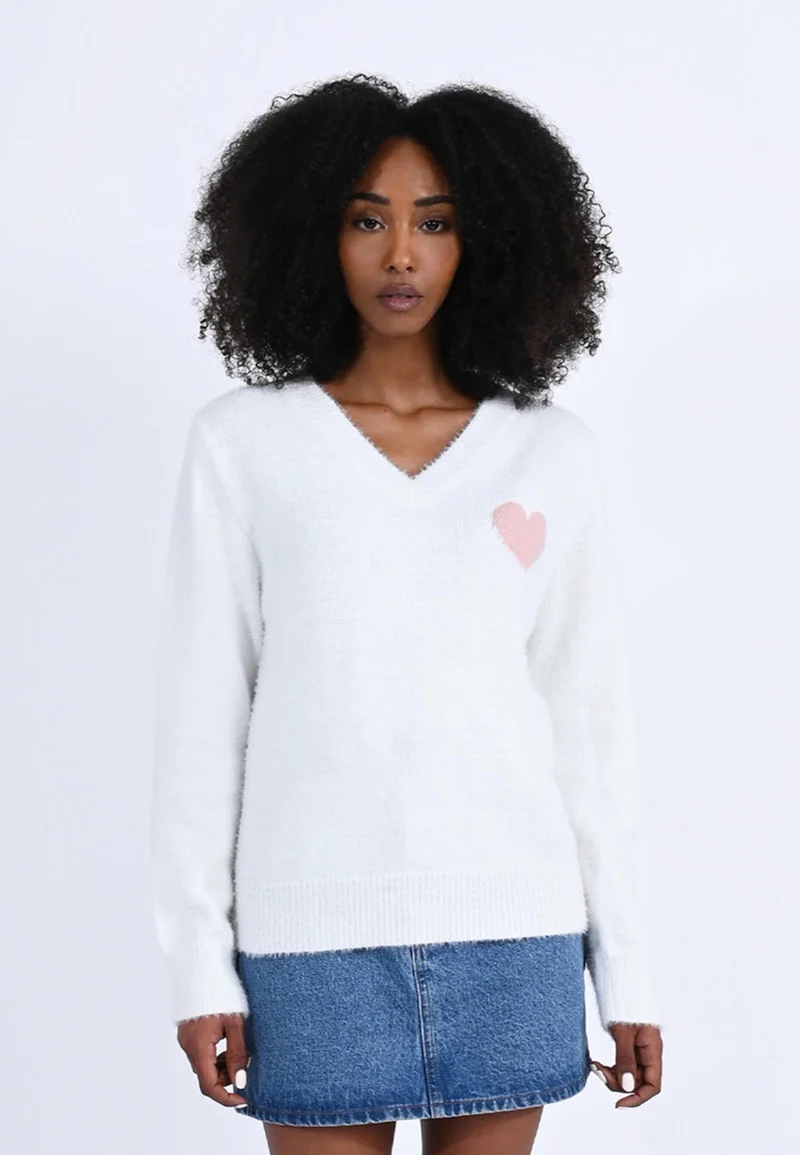 Maglia con Scollo a V e cuore MOLLY BRACKEN LA1373BH
