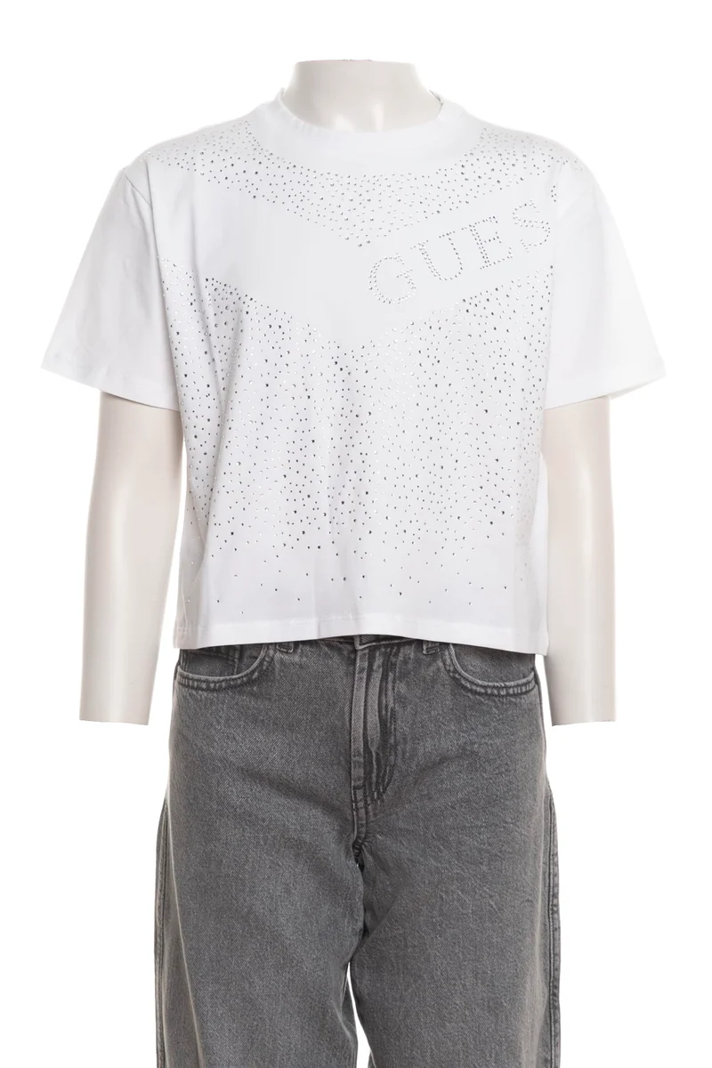 T Shirt Guess Shine Da Bambina Bianca
