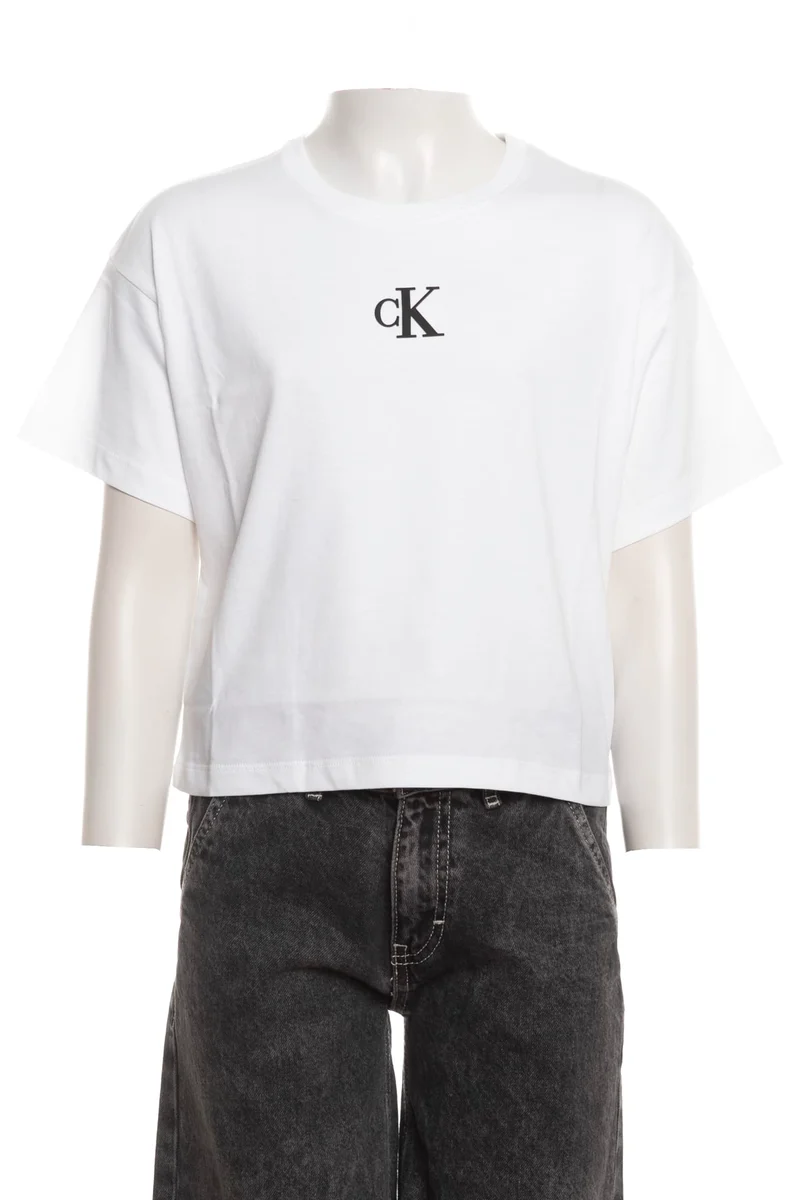T Shirt Calvin Klein Ck Bx Ss Tee Da Bambina Latte