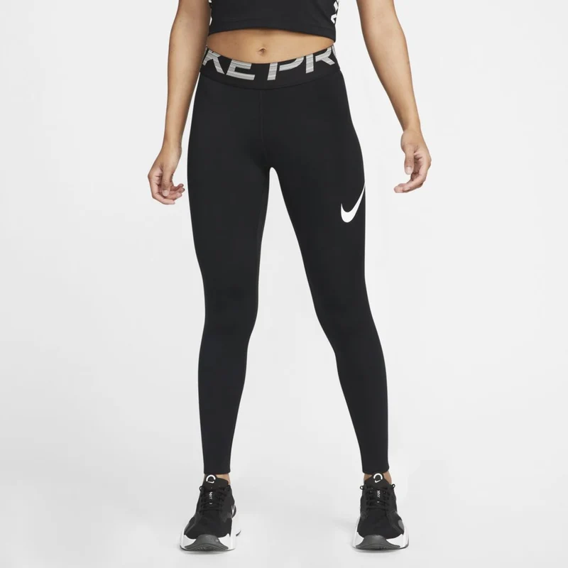 Nike Leggings da training a vita media con inserti in mesh –