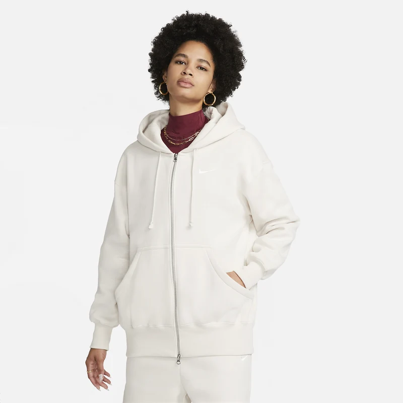 Nike Felpa oversize con cappuccio e zip a tutta lunghezza –
