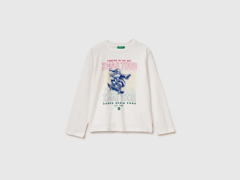 T-shirt con stampa in caldo cotone