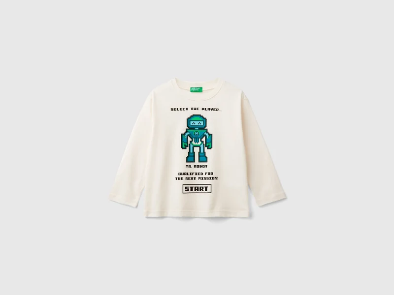 T-shirt con stampa in caldo cotone bio