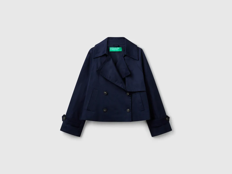 Trench cropped doppiopetto