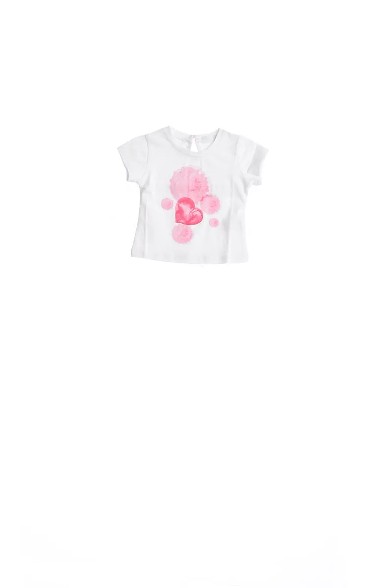 T Shirt Manica Corta Bambina Fun & Fun Bianca