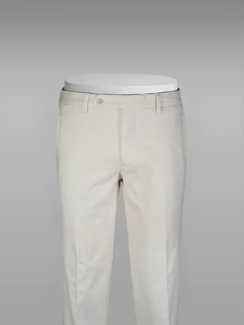 Light beige cotton cashmere sport trousers