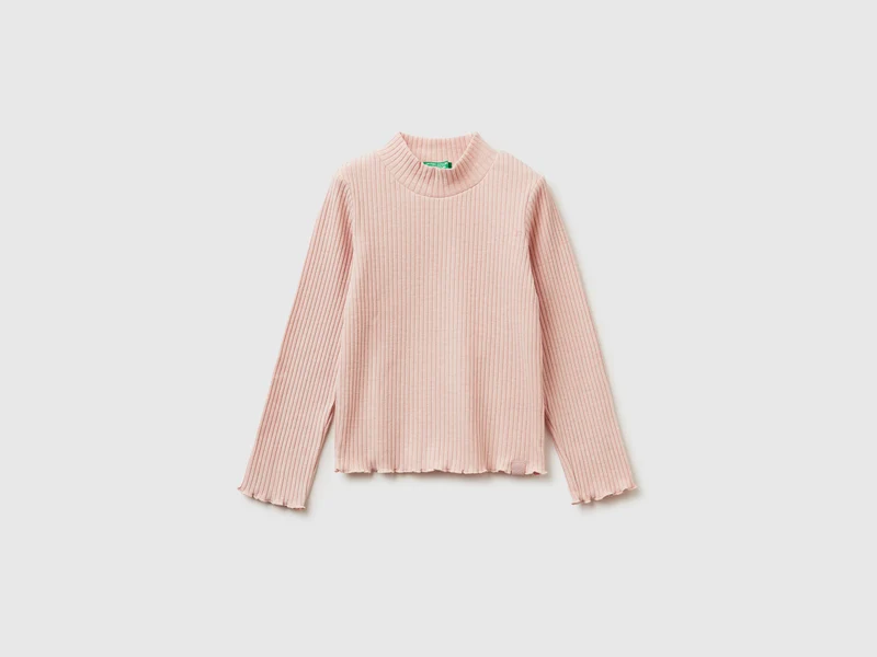 T-shirt lupetto in caldo misto cotone