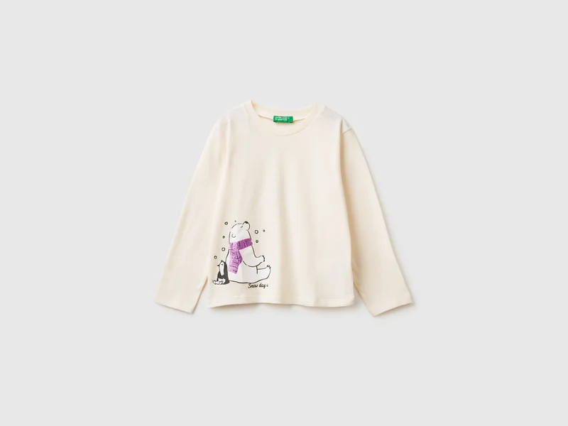T-shirt con stampa glitter