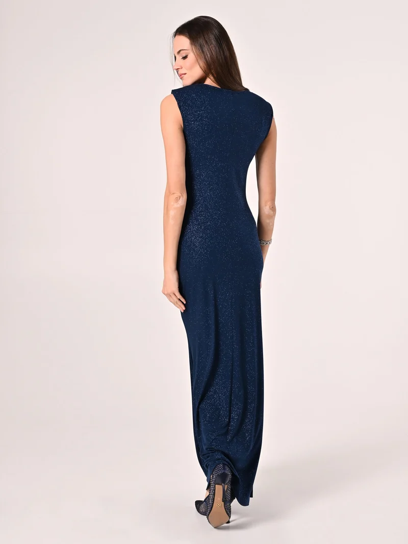 Abito Arriccio Microglitter Blu