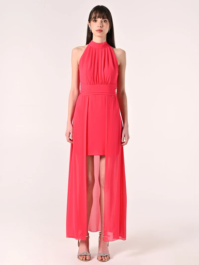 Abito High-Low Fuxia