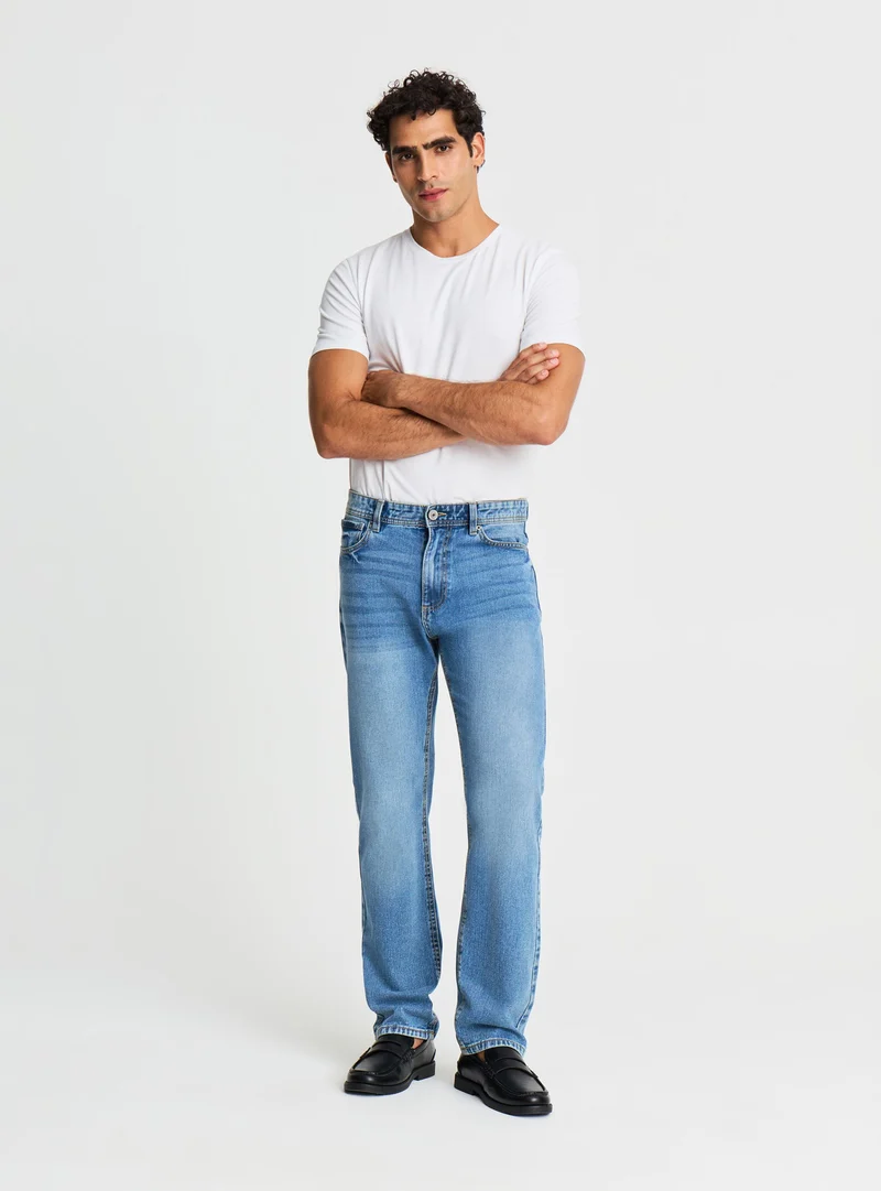 Jeans straight a tinta unita