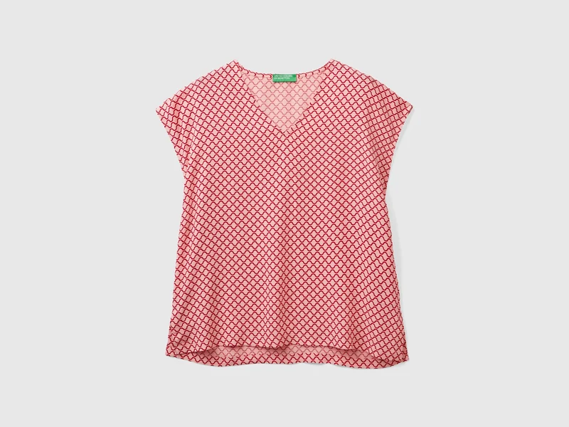 Blusa smanicata stampata