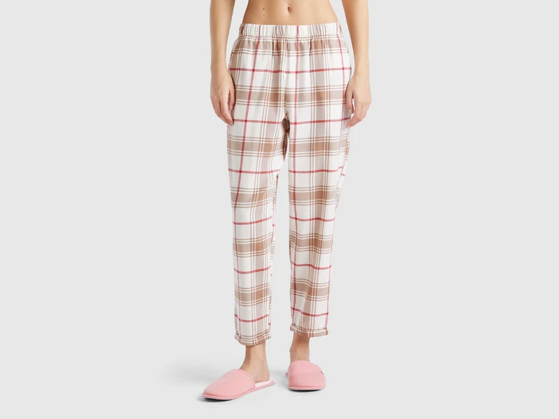 Pantaloni tartan in flanella