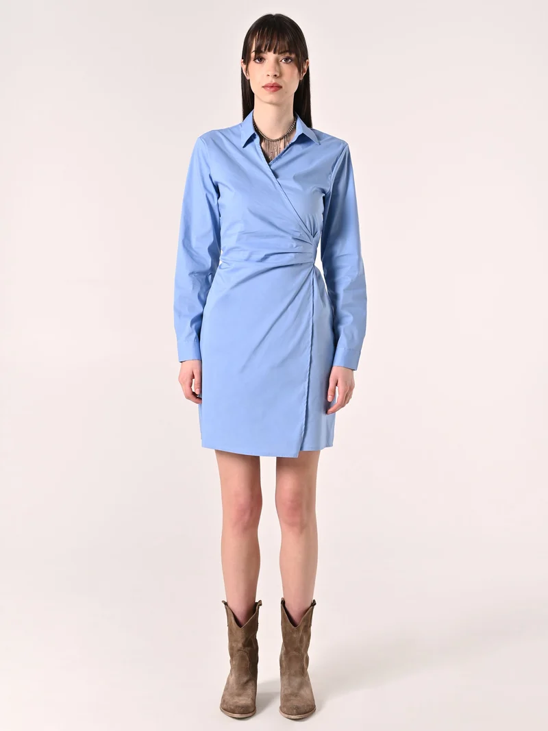 Abito Camicia in Cotone Azzurro