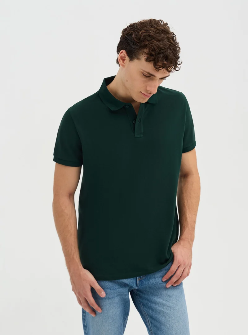 T-shirt polo a tinta unita