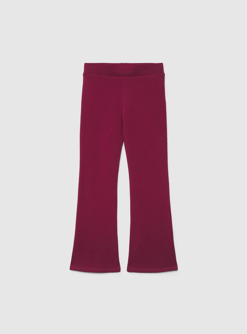 Leggings lunghi a zampa tinta unita