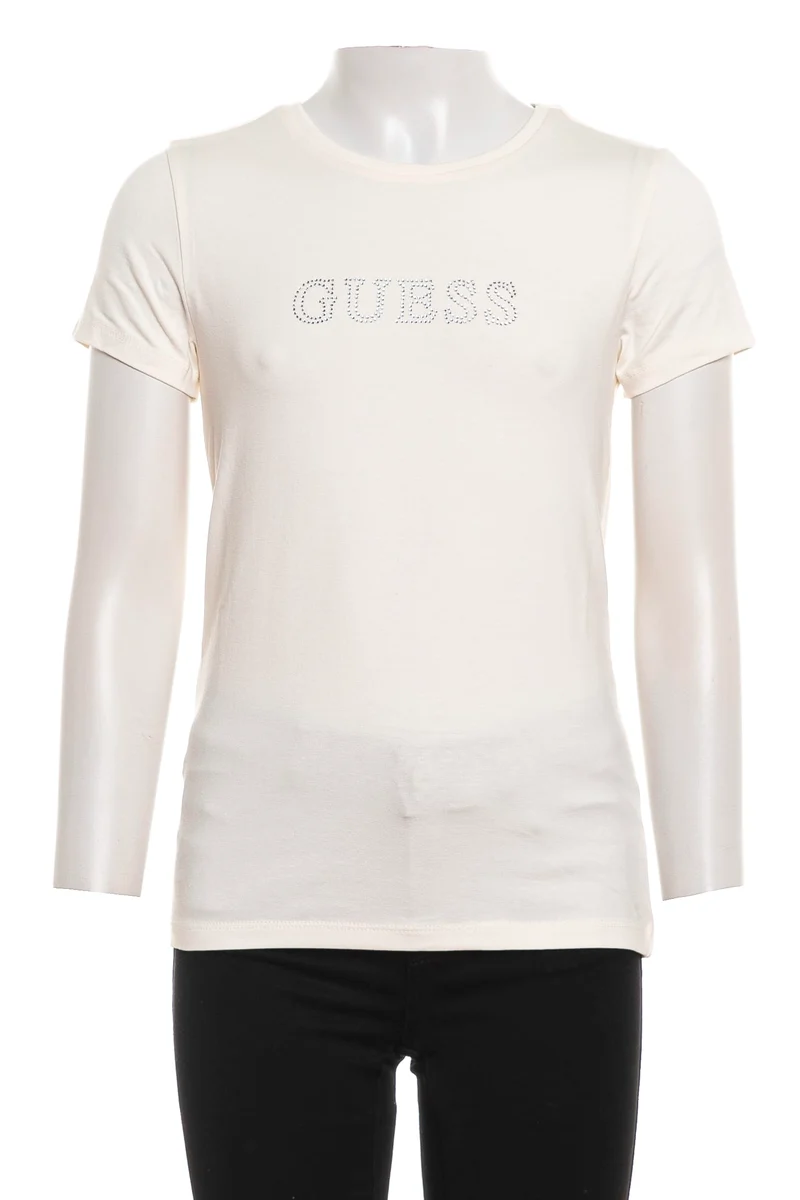 T Shirt Guess Mini Me Tee Da Bambina Panna