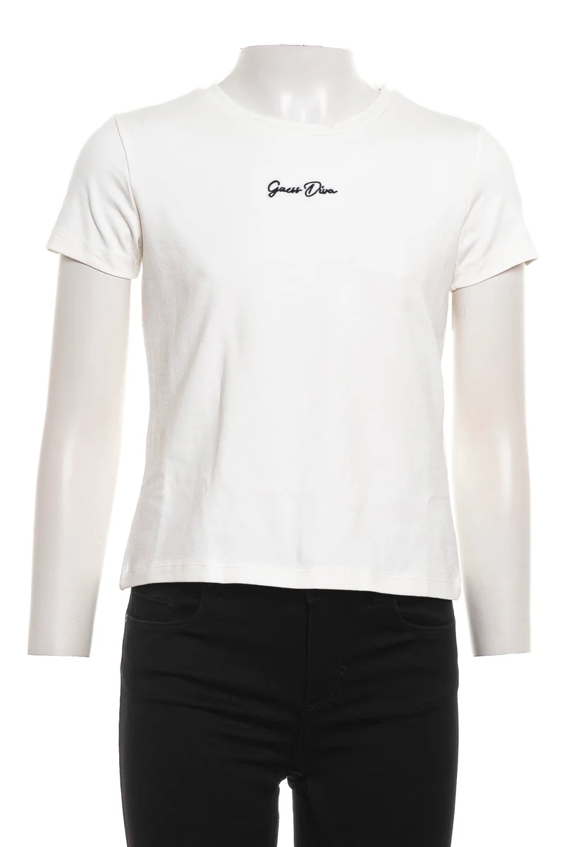 T Shirt Guess Mini Me Diva Da Bambina Bianco Latte