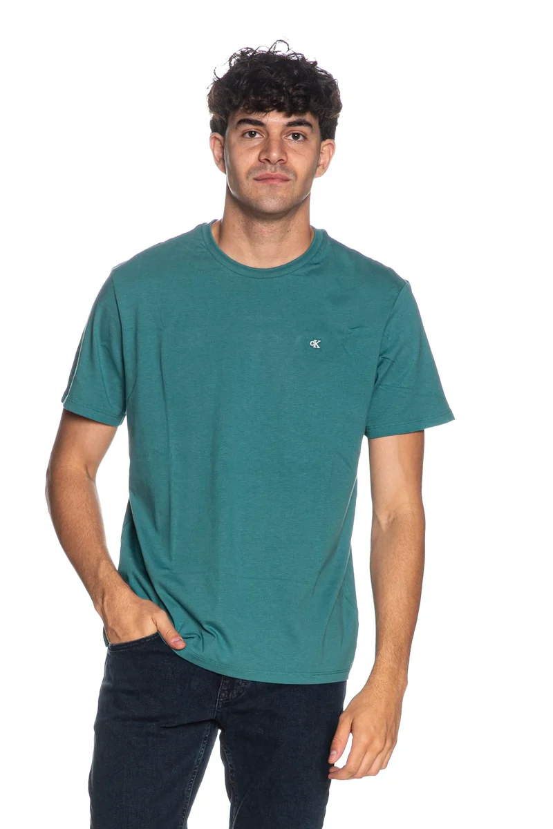 T Shirt Calvin Klein Ss Cls Mono Tee Da Uomo Verde Mare
