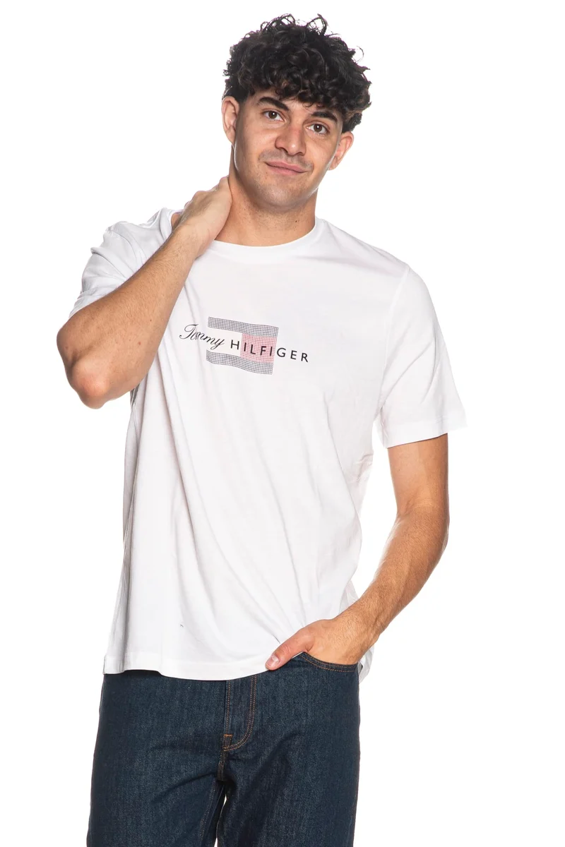 T Shirt Tommy Hilfiger Script Flg Reg Tee Da Uomo Bianca