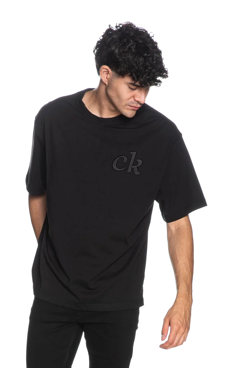 T Shirt Calvin Klein Ss 16s Aug Trvl Da Uomo Nero