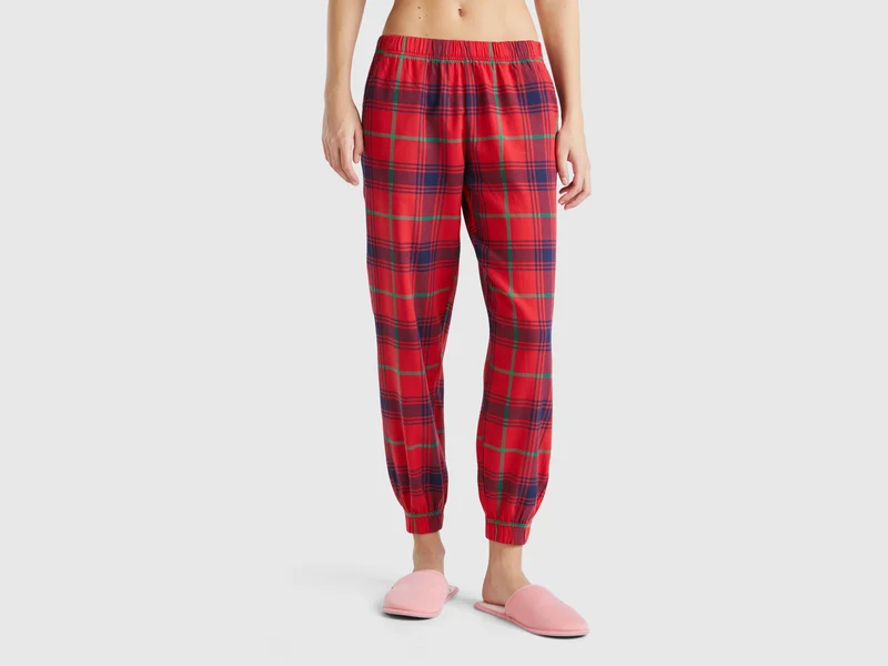 Pantaloni tartan in flanella