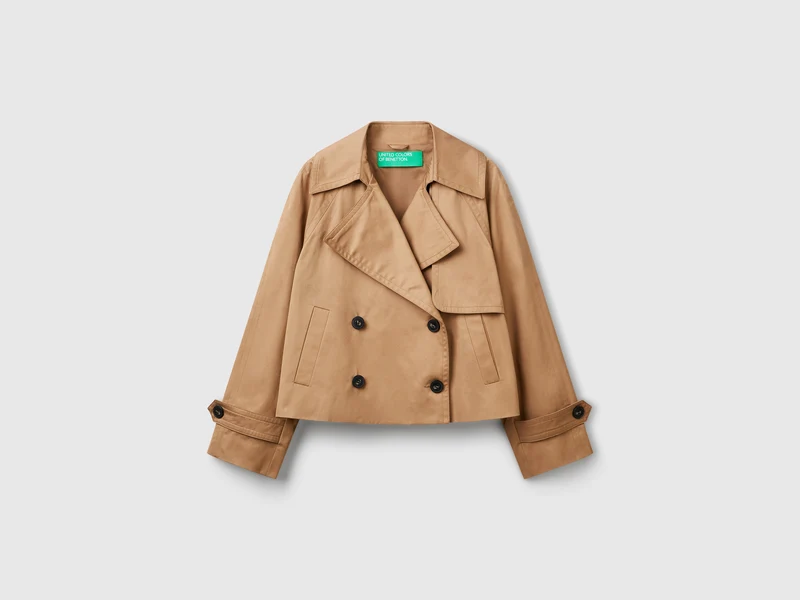 Trench cropped doppiopetto