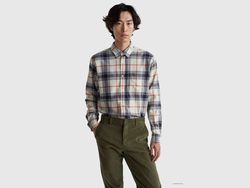 Camicia button down in flanella