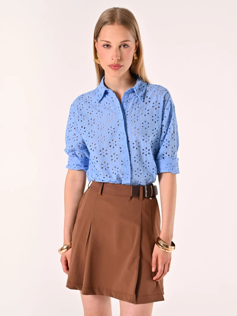 Camicia in Sangallo Azzurra