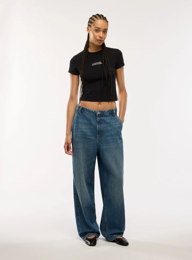 T-shirt slim con scritta