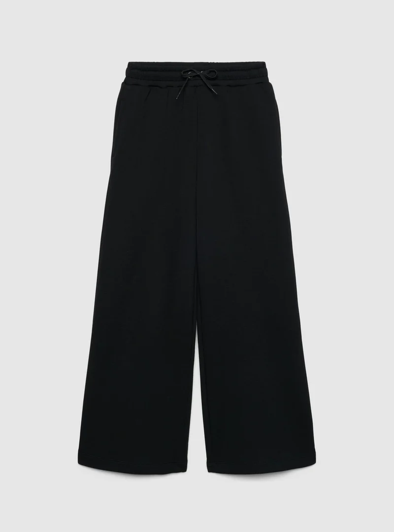 Pantaloni tuta maxi a tinta unita con coulisse