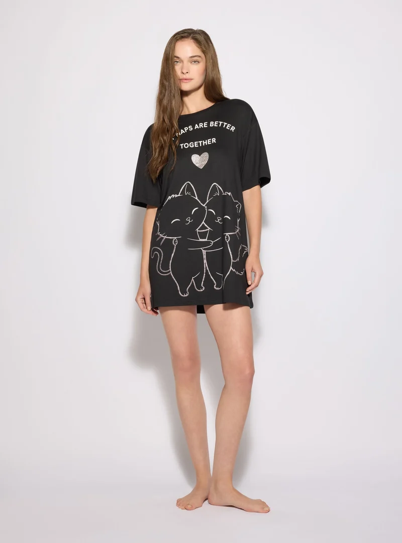 T-shirt pigiama con stampa