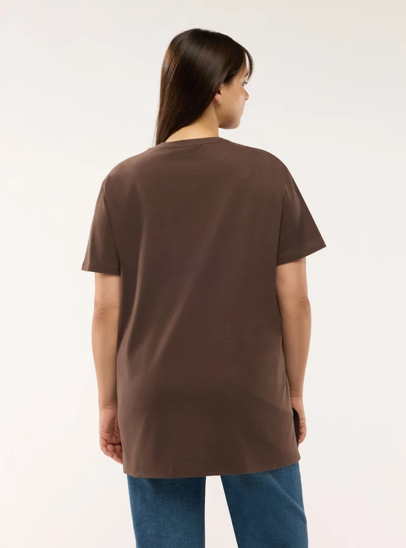 T-shirt maxi a tinta unita