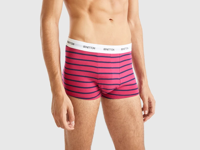 Boxer a righe in cotone bio stretch